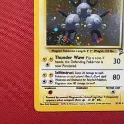 Pokemon Vintage Holo Rare Magneton 9/130 Base 2 Wizards Of The Coast 2000 Swirl - Image 5