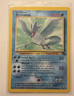 Articuno 17/62 Fossil Non Holo Rare Unlimited Edition ENG 1995 LIGHTY PLAYED - Image 1