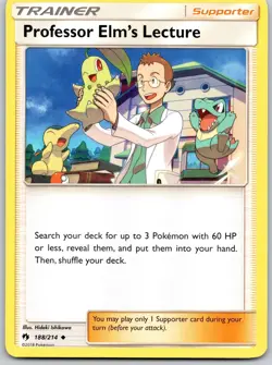 PROFESSOR ELM'S LECTURE 188/214 UC LOST THUNDER POKEMON NM/M - Image 1