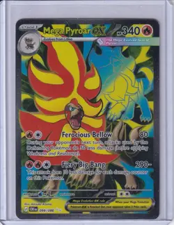 Mega Pyroar ex 099/086 Ultra Rare ME04: Chaos Rising Pokemon Holo Near Mint - Image 1