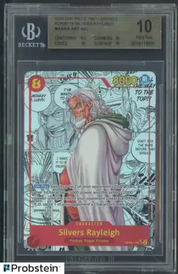 2024 One Piece Silvers Rayleigh OP08 EN Manga Art Sec BGS 10 PRISTINE - Image 1