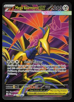 Mega Skarmory ex 106/088 Holo Ultra Rare Perfect Order Pokemon Card - Image 1