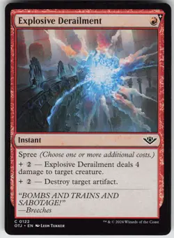 MTG Explosive Derailment 122 Outlaws of Thunder Junction C Normal NM - Image 1