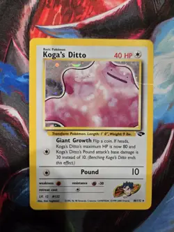 Pokemon Card - Koga's Ditto Gym Challenge 10/132 Holo Unlimited Holo Rare MP - Image 1
