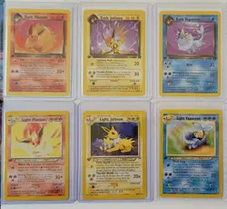 1st Edition Light and Dark Eeveelutions Set- Flareon, Jolteon, Vaporeon. 7 Cards - Image 1