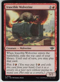 MTG Irascible Wolverine 130 Outlaws of Thunder Junction C Normal NM - Image 1