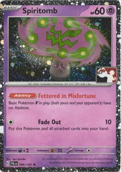 Spiritomb 089/193 Rare Prize Pack Series Cards Pokemon Holo Near Mint - Image 1