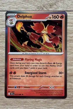 Pokemon Delphox 013/086 - ME04: Chaos Rising Rare Holo Card NM - Image 1