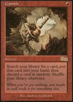 1 x Gamble - Urza's Saga - Heavy Play - MTG - Image 1