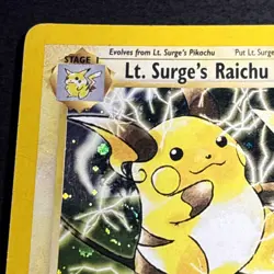 Lt. Surge’s Raichu 11/132 Pokemon TCG Gym Challenge Holo Foil Rare Card MP - Image 2