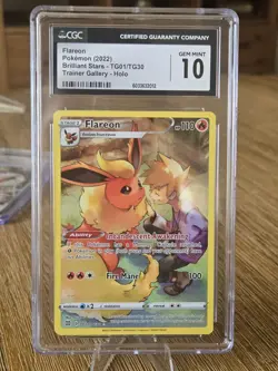 CGC 10 FLAREON TG01/TG30 TRAINER GALLERY HOLO BRILLIANT STARS POKEMON GEM MINT - Image 1