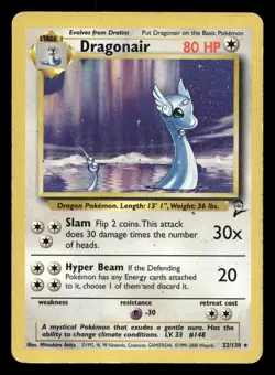Dragonair 22/130 Base Set 2 HP/DMG Pokemon - Image 1