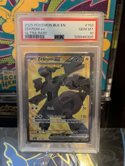 Psa 10 Pokemon Zekrom EX TCG Ultra Rare Black Bolt SV 158/086 - Image 1