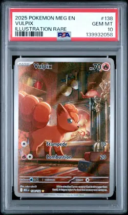 2025 POKEMON MEG EN-MEGA EVOLUTION ILLUSTRATION RARE #138 VULPIX PSA 10 - Image 1