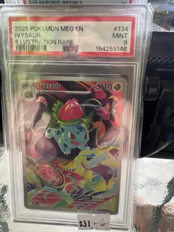 The Pokemon Company PSA 9 Ivysaur ME01 Illustration Rare Holo 134/132 EN 2025 - Image 1