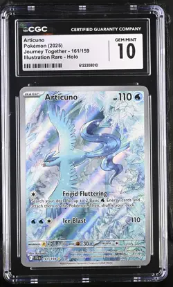 2025 Pokemon Journey Together Articuno #161/159 Illustration Rare CGC 10 GEM - Image 1