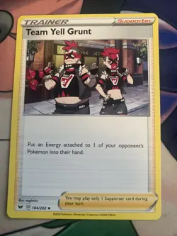 Pokemon TCG Sword and Shield Base Team Yell Grunt 184/202 - Image 1