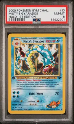2000 Pokemon 1st Edition Gym Challenge Misty’s Gyarados | PSA 8 - Image 1