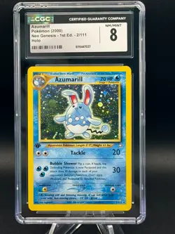 Azumarill 1st Edition Neo Genesis 2/111 Holo CGC 8 NM/Mint Pokemon Card - Image 1
