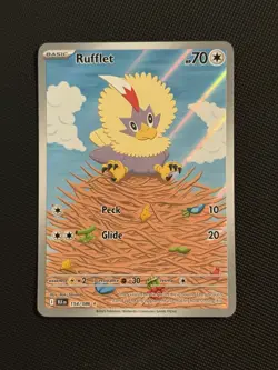 Pokemon TCG Black Bolt 154/086 Rufflet Illustration Rare - NM - Image 1