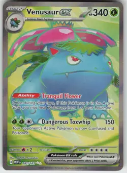 VENUSAUR EX 182/165 ULTRA RARE 151 HOLO NM - Image 1