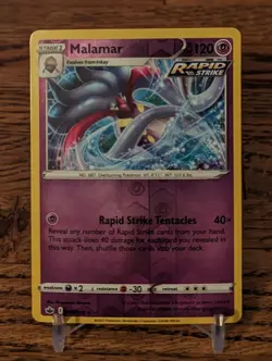 Malamar Rapid Strike Rare Reverse Holo Psychic Pokemon Chilling Reign 070/198 - Image 1
