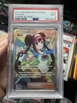 2019 POKEMON SUN & MOON COSMIC ECLIPSE #236 FULL ART/ROSA PSA 9 - Image 1