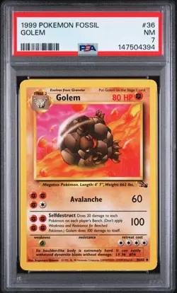 Golem - Pokemon Fossil #36 PSA 7.0 - Image 1