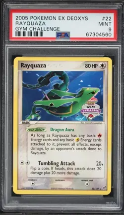 2005 POKEMON EX DEOXYS GYM CHALLENGE #22 RAYQUAZA PSA 9 - Image 1