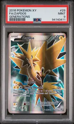 PSA 9 Pokemon Zapdos Generations Full Art Holo 29/83 2016 - Image 1
