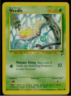 2000 Pokemon TCG Base Set 2 Weedle NM - Image 1