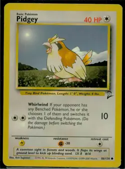 2000 Pokemon TCG Base Set 2 Pidgey LP - Image 1
