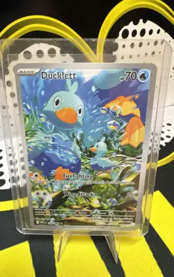 Ducklett 109/086 Illustration Rare Pokemon White Flare Holo - Image 1