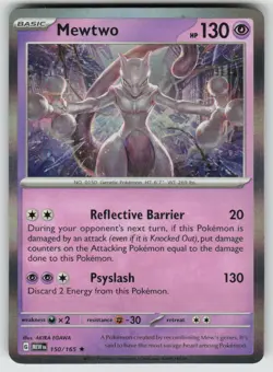 Mewtwo Holo 150/165 Rare 151 Pokemon NM - Image 1