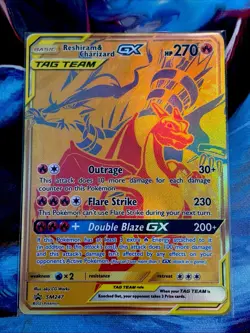 Reshiram & Charizard GX - SM247 Holo Promo Sun & Moon Promo Pokemon Holo NM - Image 1
