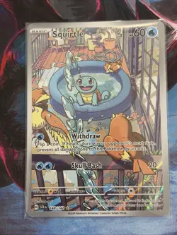 Pokemon TCG Squirtle 148/142 Sv07: Stellar Crown Illustration Rare Full Art Holo - Image 1