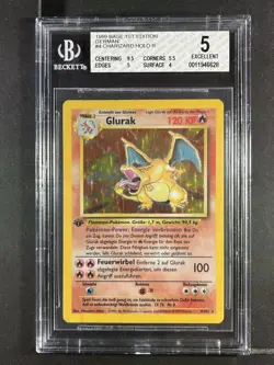 Charizard Holo #4 Pokemon Base 1st Edition GERMAN BGS 5 250001 - Image 1