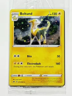 SEALED Boltund 076/202 Cosmos Holo Swirl Pokemon Sword & Shield Knockout Promo - Image 3