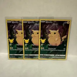 Pokemon TCG: Pikachu 005/025 Celebrations 25th Anniversary Holo English Lot 3 - Image 1