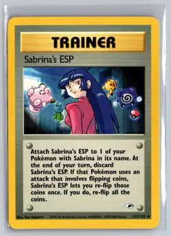 2000 Pokemon Gym Heroes Sabrina's ESP 117/132 WOTC NM Uncommon TCG - Image 1