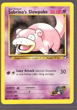 Pokemon Sabrina's Slowpoke 95/132 Gym Heroes 2000 WOTC - Image 1