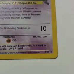 Pokemon TCG Jungle Haunter 6/62 & Mr. Mime 6/64 Holo Lot 2 Cards 1999 DAMAGED - Image 4