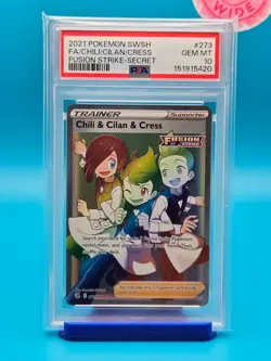 PSA 10 - 2021 POKEMON SWORD & SHIELD FUSION STRIKE 273 FULL ART/CHILI/CILAN/CRES - Image 1