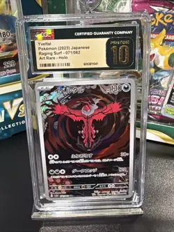 CGC 10 Pristine Yveltal 071/062 AR Art Rare Raging Surf sv3a Pokemon Card - Image 1