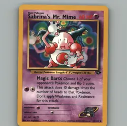 Sabrina's Mr. Mime 59/132 Uncommon Gym Challenge Pokemon Unlimited LP - Image 1