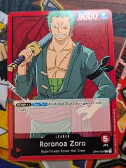 One Piece TCG - Roronoa Zoro Leader OP01-001 - Romance Dawn - Image 1