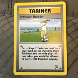 Pokemon Breeder Trainer Card 105/130 Base Set 2 Regular Rare - Image 1