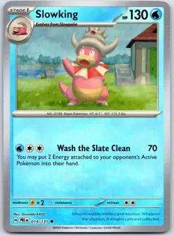 Slowking (Master Ball Pattern) 019/131 Prismatic Evolutions Pokemon Holo NM - Image 1