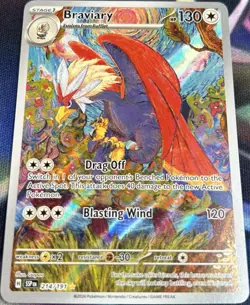 Pokemon Braviary 214/191 Sv08: Surging Sparks Illustration Rare Full Art Holo 2* - Image 1