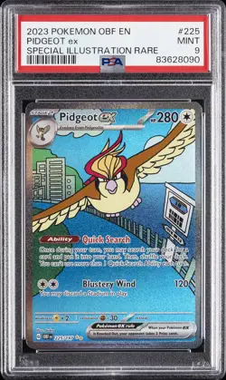 2023 POKEMON OBF EN-OBSIDIAN FLAMES SPECIAL ILLUSTRATION RARE PIDGEOT EX PSA 9 - Image 1